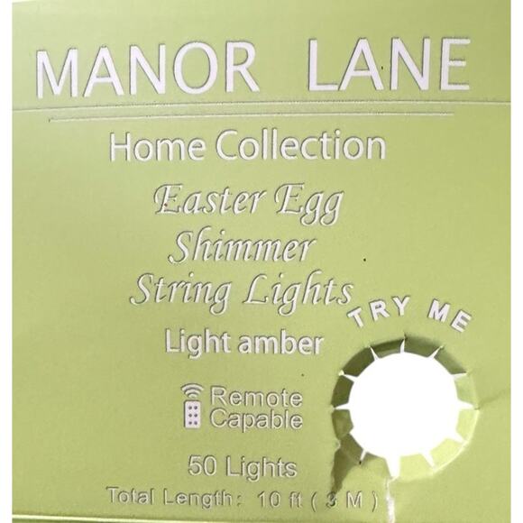 Easter Egg 50 Lights Shimmer String 10 Feet Spring Bunny Manor Lane Collection - Picture 4 of 7